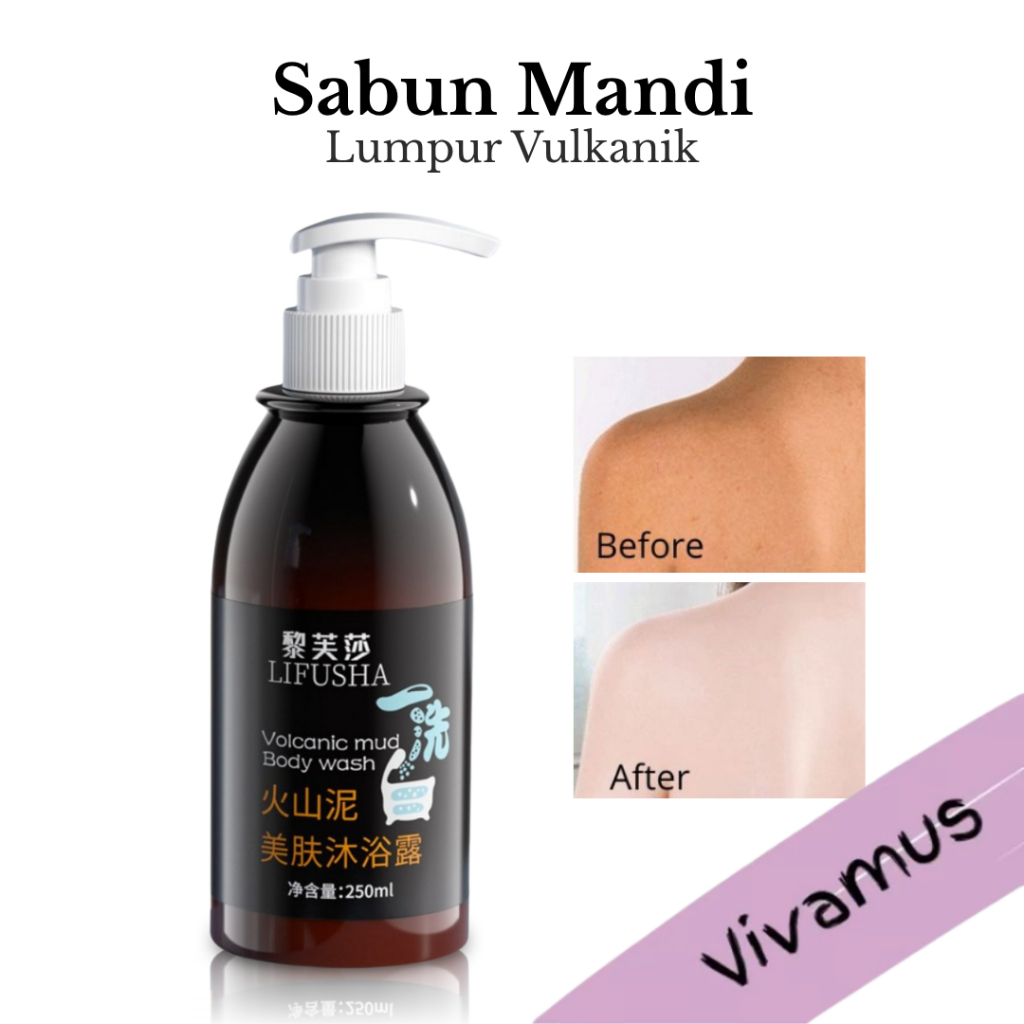 LIFUSHA Body Wash Volcanic Moisturizing Sabun Mandi Cair Pemutih & Mencerahkan Kulit 250ml SB078