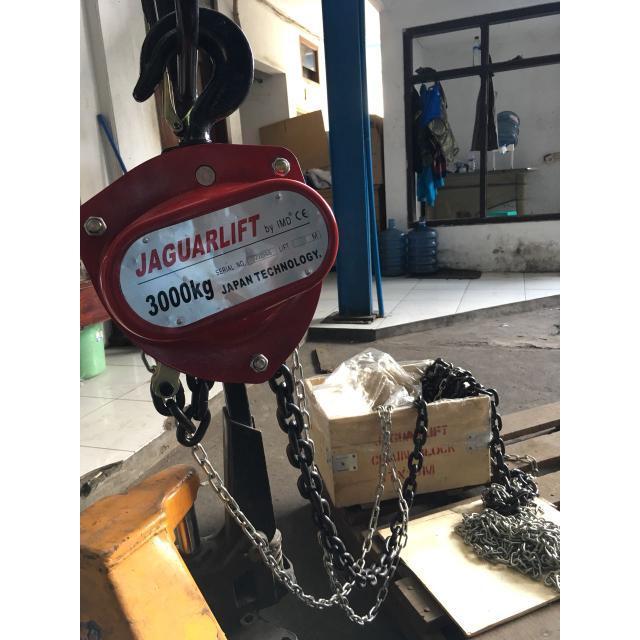 Chain Block Jaguarlift kapasitas 1 Ton, 2 Ton, 3 Ton (Panjang 5 Meter dan 10 Meter) / Takel Katrol K