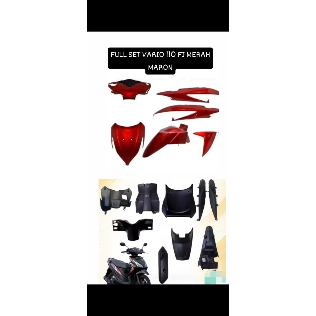 BODY FULL SET VARIO 110 FI MERAH MARON HALUS KASAR