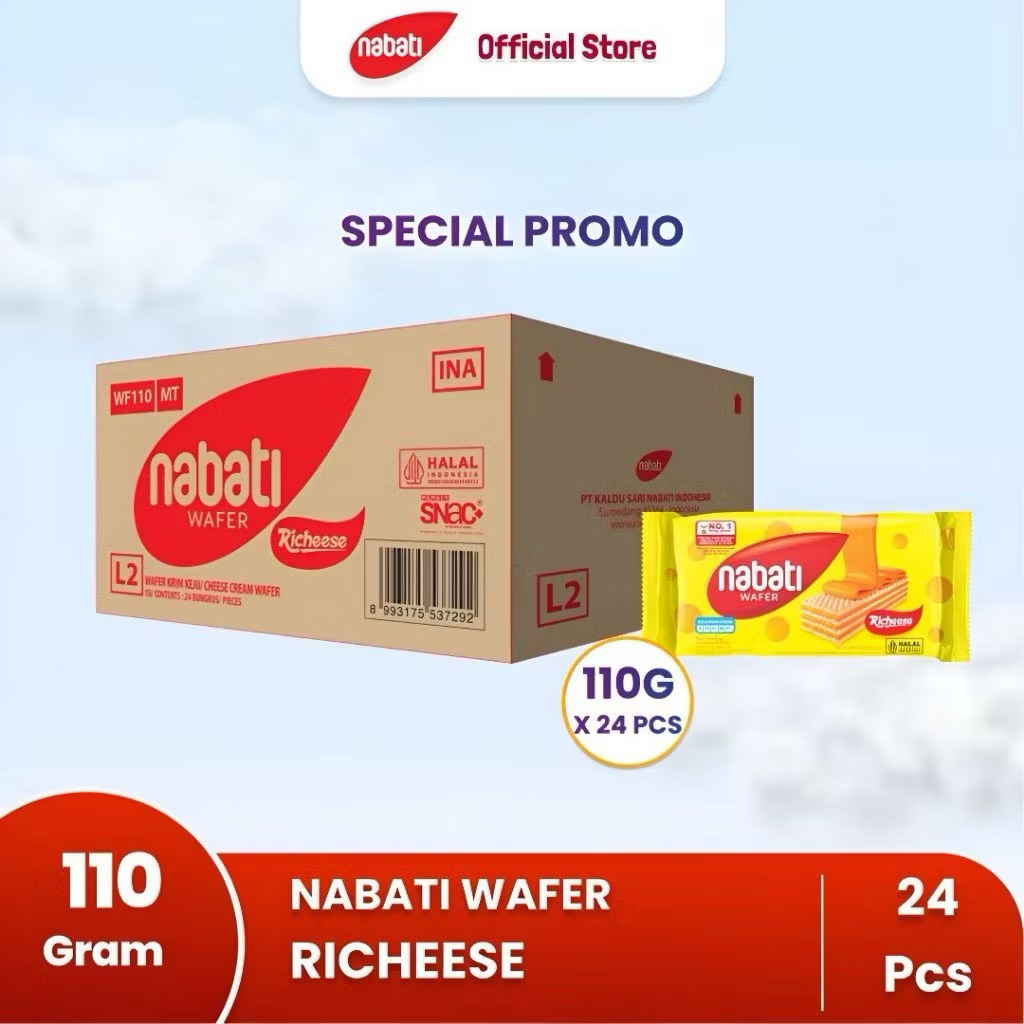1 Dus - Nabati Wafer 110gr Nabati 5000 1 karton isi 24pcs