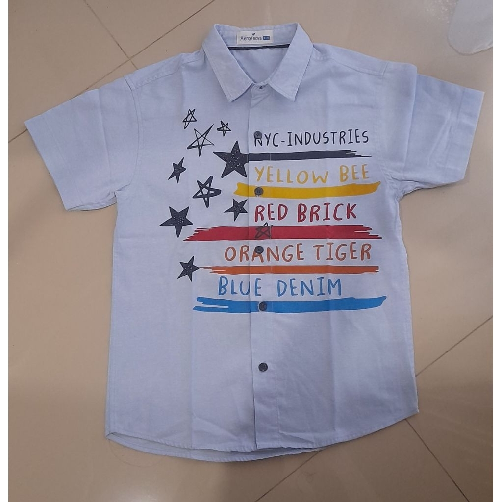 Preloved Kemeja Anak Laki-laki Aero Boys usia 7-8 tahun Like New