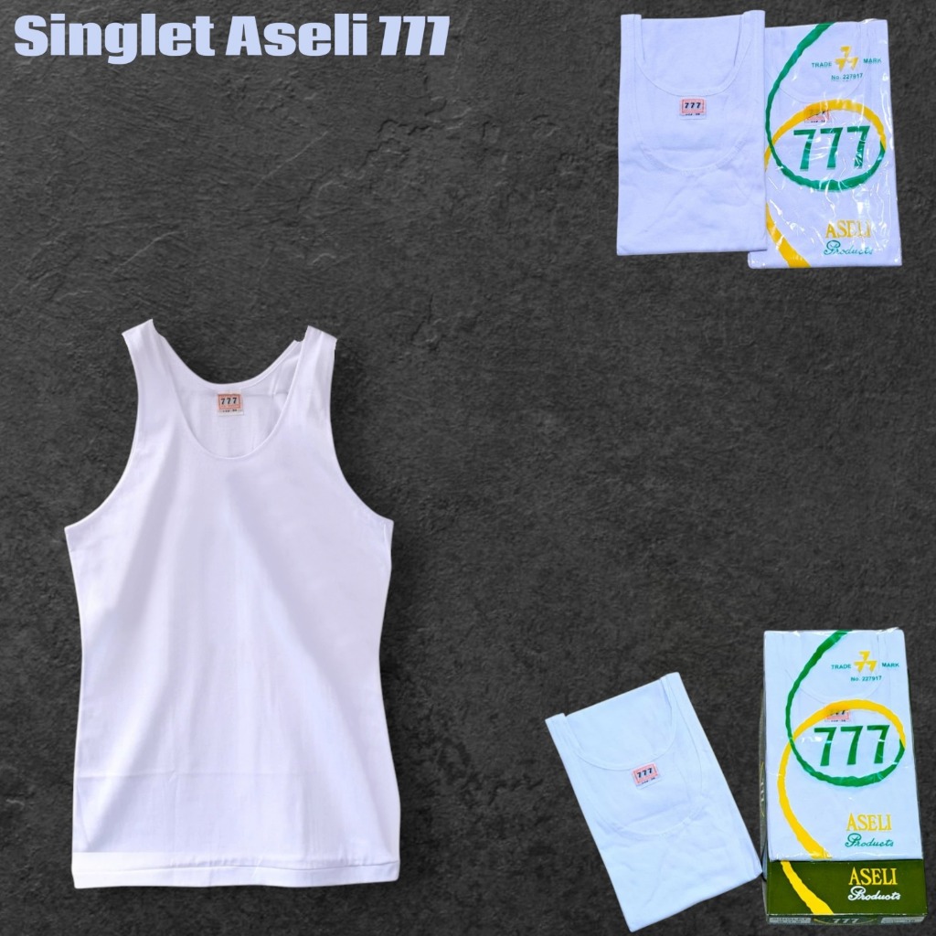 ( 3 Pcs ) Singlet Pria Aseli 777 | Kaos Dalam Pria Singlet | Singlet Pria 777 | Kaos Kutang Pria Dew