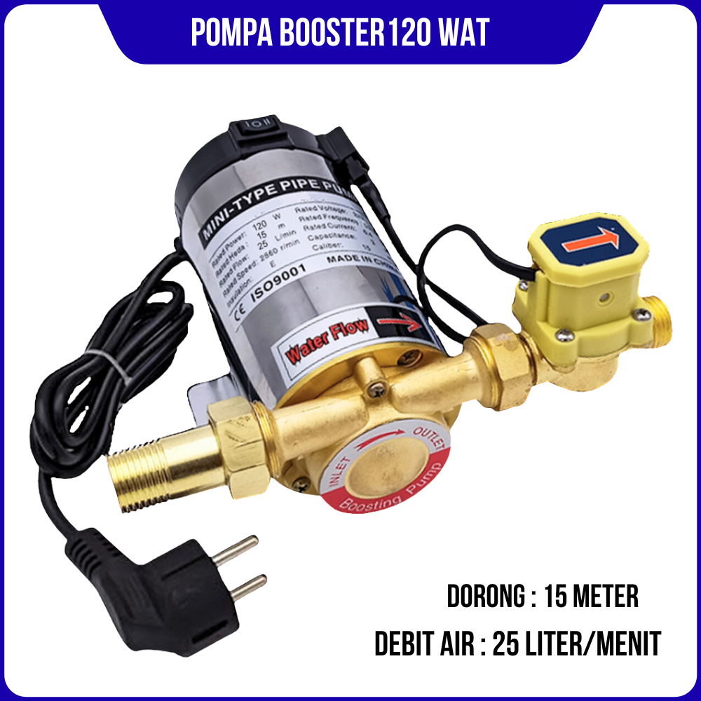 Pompa Pendorong Tekanan Air Otomatis  Dari Tandon Kurang Kencang Pompa Booster 120W