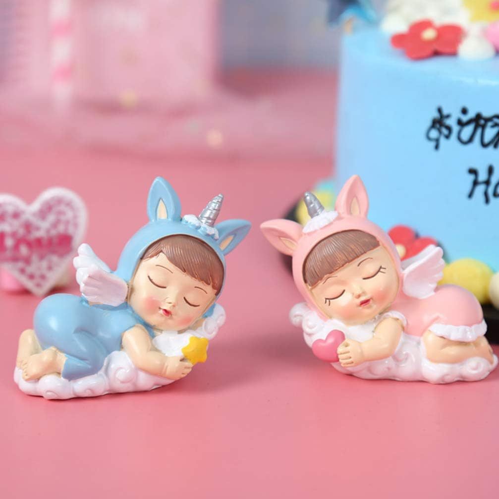 Cake Topper Figure Sleeping Baby Boy dan Girl/ Dekorasi Cake Angel Baby Unicorn/Cake Tema Baby Tidur