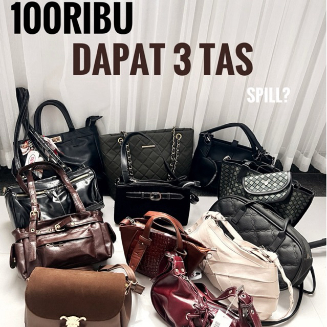 100ribu dapat 3 Tas Wanita slingbag grosir Paket Usahaa