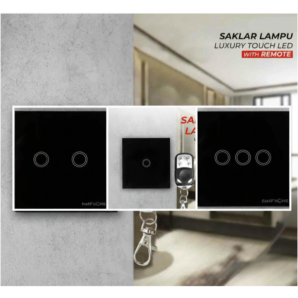 Saklar Lampu Luxury Touch LED with Remote / SAKLAR LAMPU RUMAH WIRELESS / SAKLAR LAMPU RUMAH