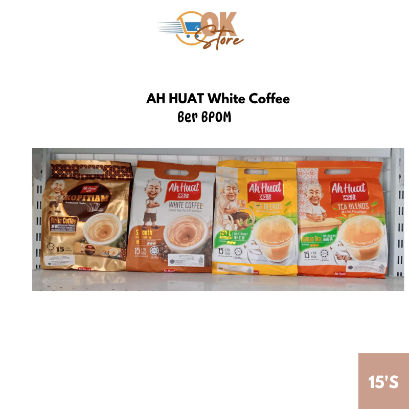 Ah Huat BPOM, White Coffee Kopitiam Charcoal Roast, White Coffee Smooth, Teh C Wangi, Teh Hainan