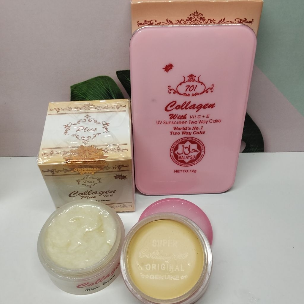 Paket cream collagen plus + bedak Twc