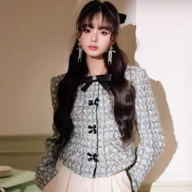 PREMIUM TOP | Tweed Blazer Lengan Panjang Wanita/Blazer Ribbon Tweed Fashion Import/Blazer Lengan Pa