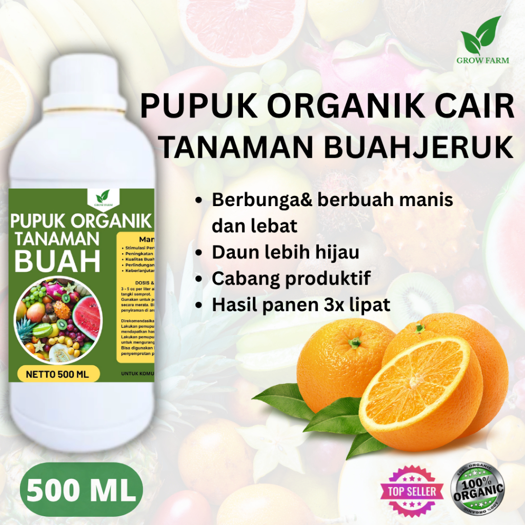 Pupuk Buah Jeruk 500 ML /Pupuk Booster Jeruk Cepat Berbuah Lebat/Pupuk Cair Jeruk