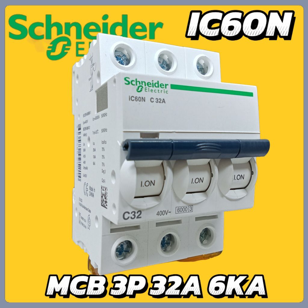 Mcb 3p 32a Schneider ic60n Acti9 A9f74332 Mcb 3phase c32 original