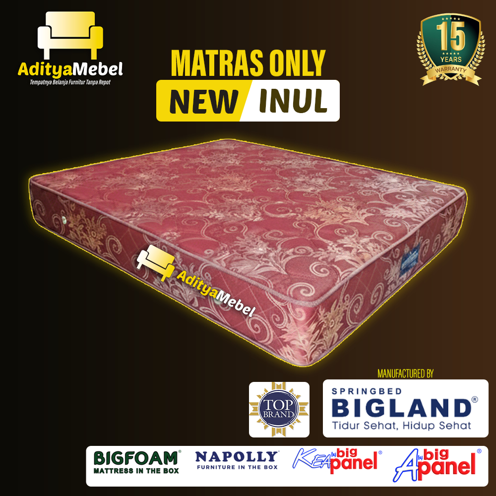 Springbed Bigland Inul Tebal 25cm | 15 Tahun Garansi Pegas