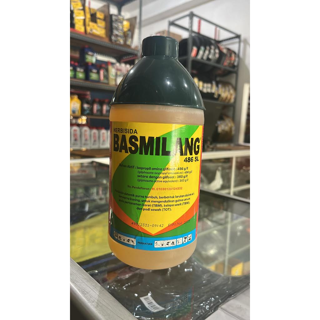 HERBISIDA BASMILANG 486 SL 1 LITER/RACUN SISTEMATIK GULMA LEBAR RUMPUT KARET SAWIT PADI 1L
