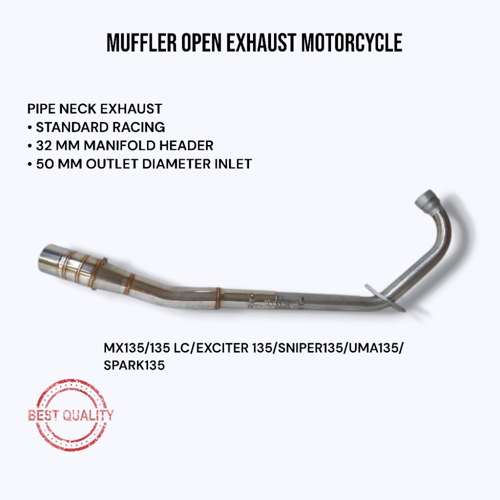 PIPE NECK EXHAUST RACING 135LC EXCITER135 SNIPER135 UMA135 SPARK135 MOTORCYCLE