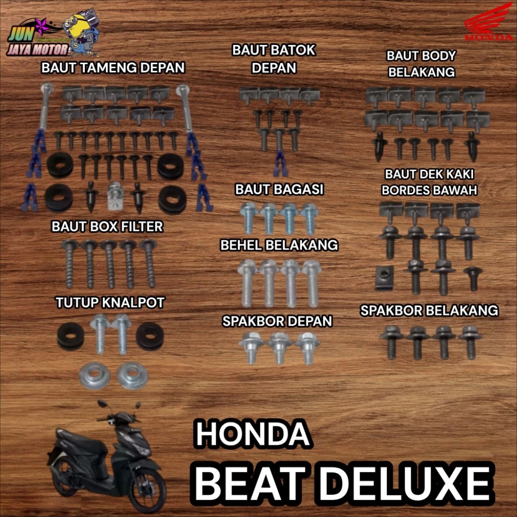 Baut Lengkap Fullset Body Honda Beat Deluxe 110 CBS ISS / Baut Bodi Full Set Honda Beat Deluxe 110 C