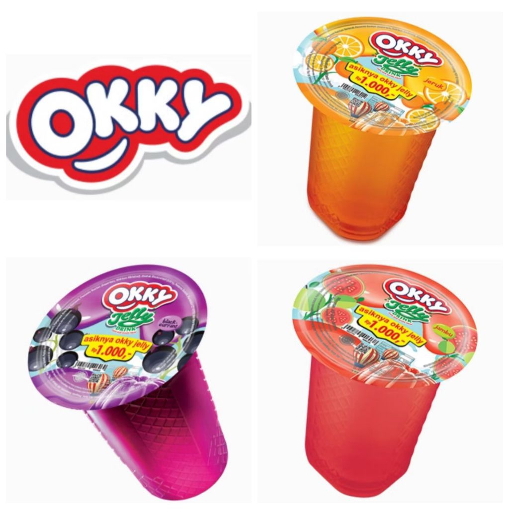 Okky Jelly Drink Jeruk , Jambu , Blackcurrant Dus 24 Cup x 145 Ml