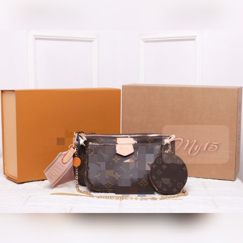 MM WOMEN'S M44840 SHOULDER CROSSBODY BAG 23CM DOUBLE BOX KULIT ASLI KULAS SERAP AI