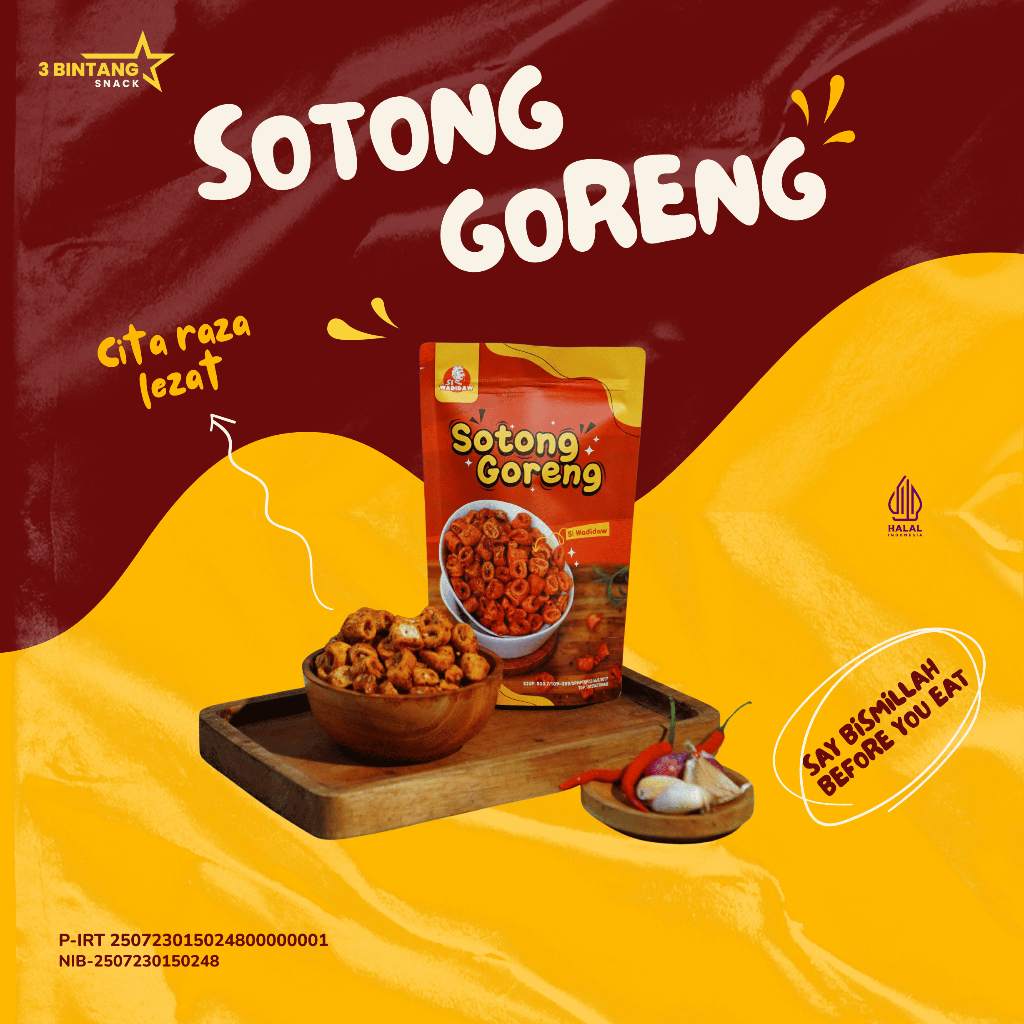 SOTONG GORENG PEDAS 200gr-3BINTANG SNACK