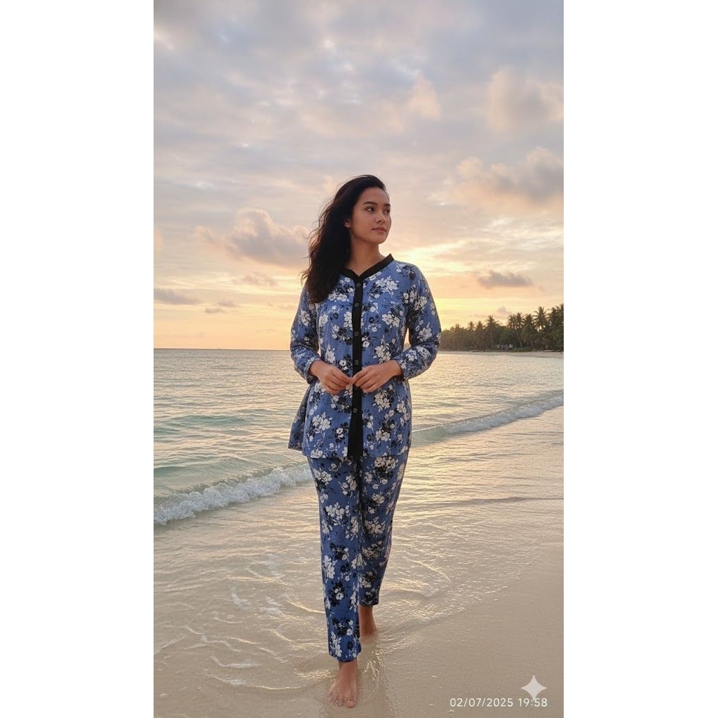 setelan jumbo piyama import by dolce dress