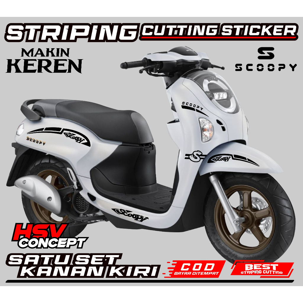 STRIPING CUTTING STICKER SCOOPY 2025 NEW LIS VARIASI AKSESORIS ALL SCOOPY