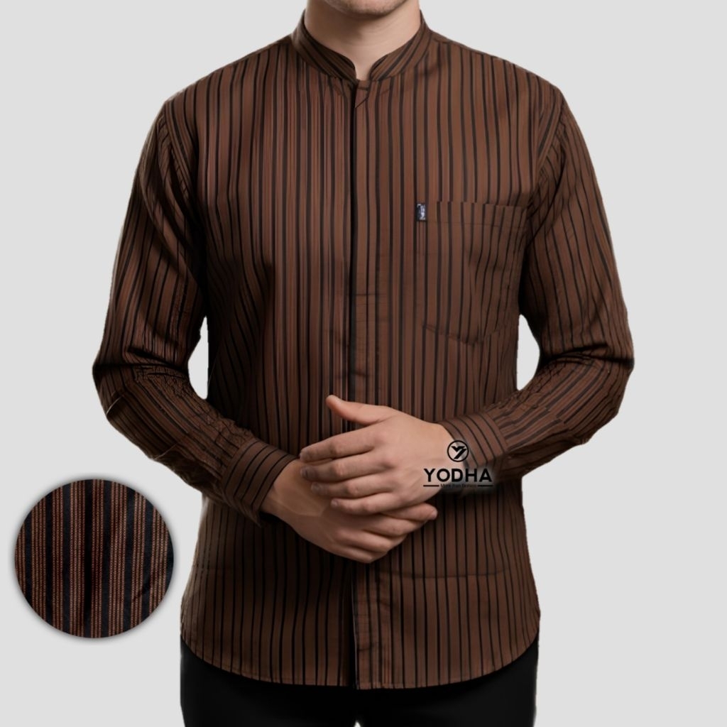 BEST SALE BAJU KOKO LURIK SURJAN JAWA KEMEJA SHANGHAI PRIA MUSLIM KEMKO DEWASA BASIC KATUN SERAGAM