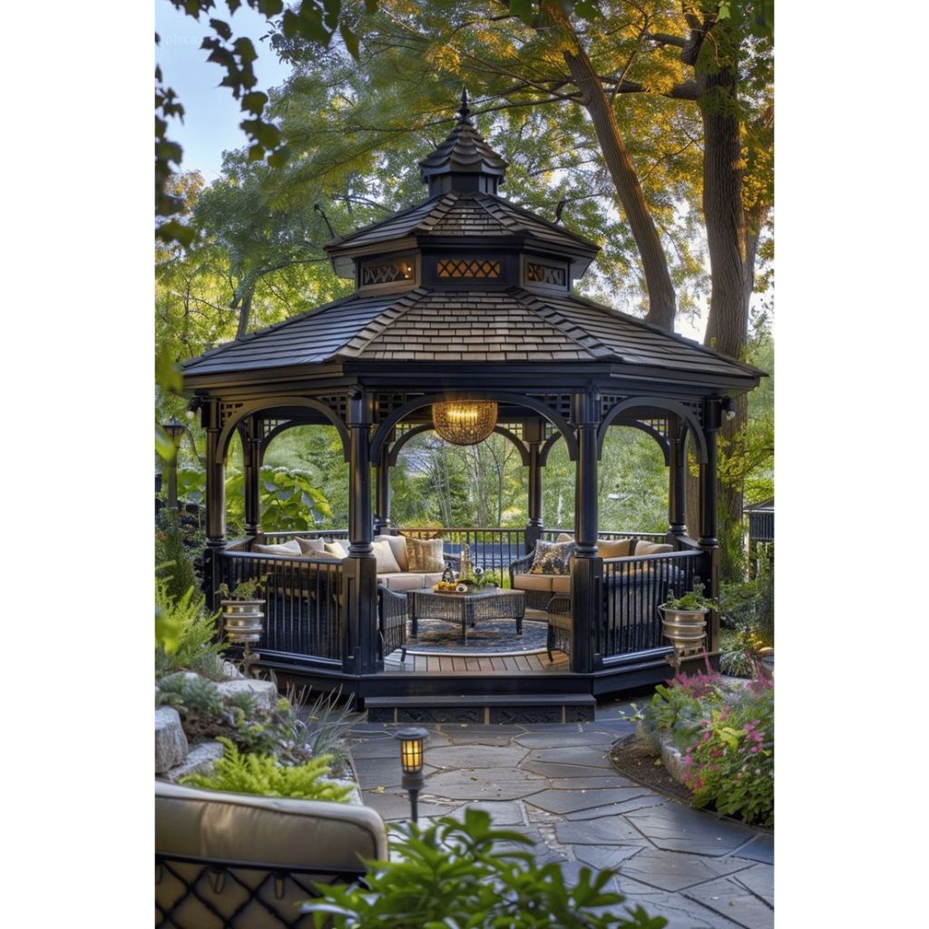 gazebo taman kayu mahoni minimalis  |  gazebo pargola taman kayu minimalis  | gazebo outdoor kayu ma