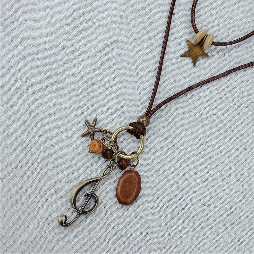 Kalung Estetik Vintage – Gaya Retro Musik & Pantai