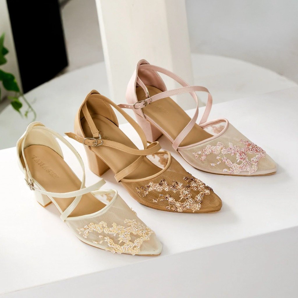 TANASKY - CELINE - Sepatu Heels Wanita 7cm - Wedding Shoes