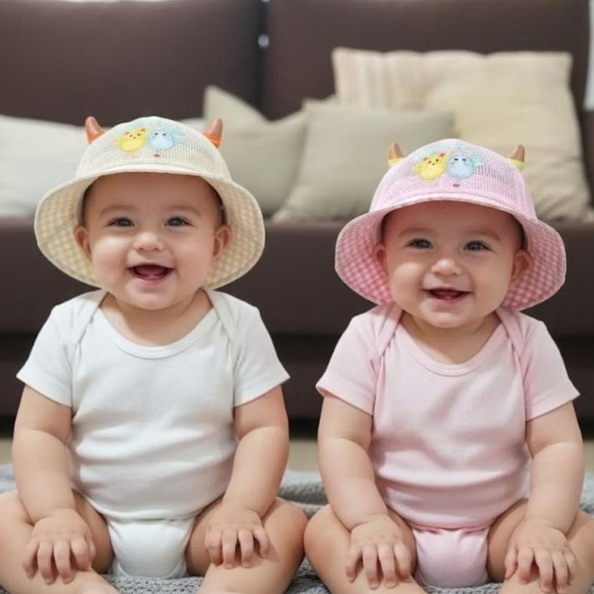 GRACIA Topi Bucket Angle Baby 6bulan- 4Tahun Tahun TopI Bucket 3D Anak Perempuan / Topi Pantai/ Topi