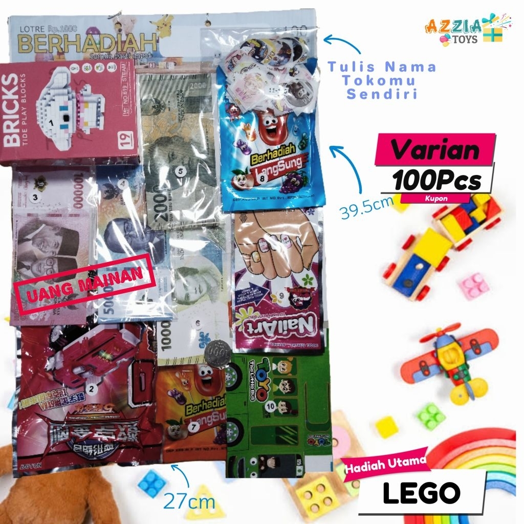 LOTRE BERHADIAH PASANGAN LEGO Rp.500/pcs 100 KUPON Semua Dapat Hadiah