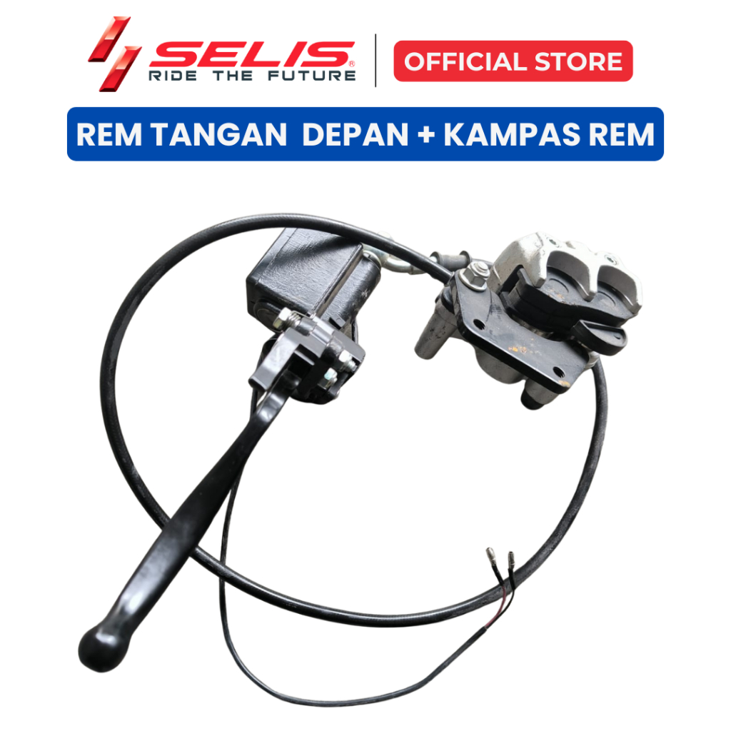 SELIS - Tali Kabel Rem Tangan Depan dan Kampas Rem Sepeda Motor Listrik Universal ( Front Brake Set 