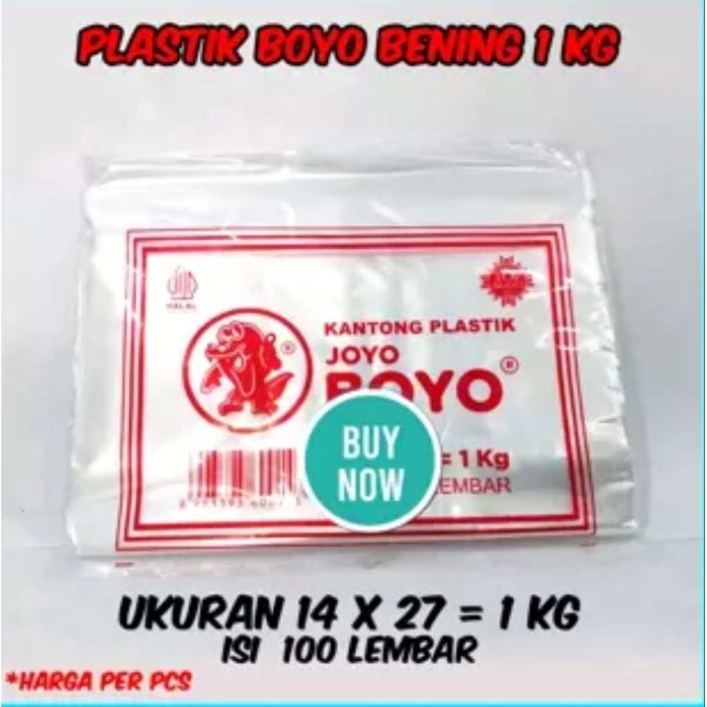 Plastik Boyo 1kg bening 14x27