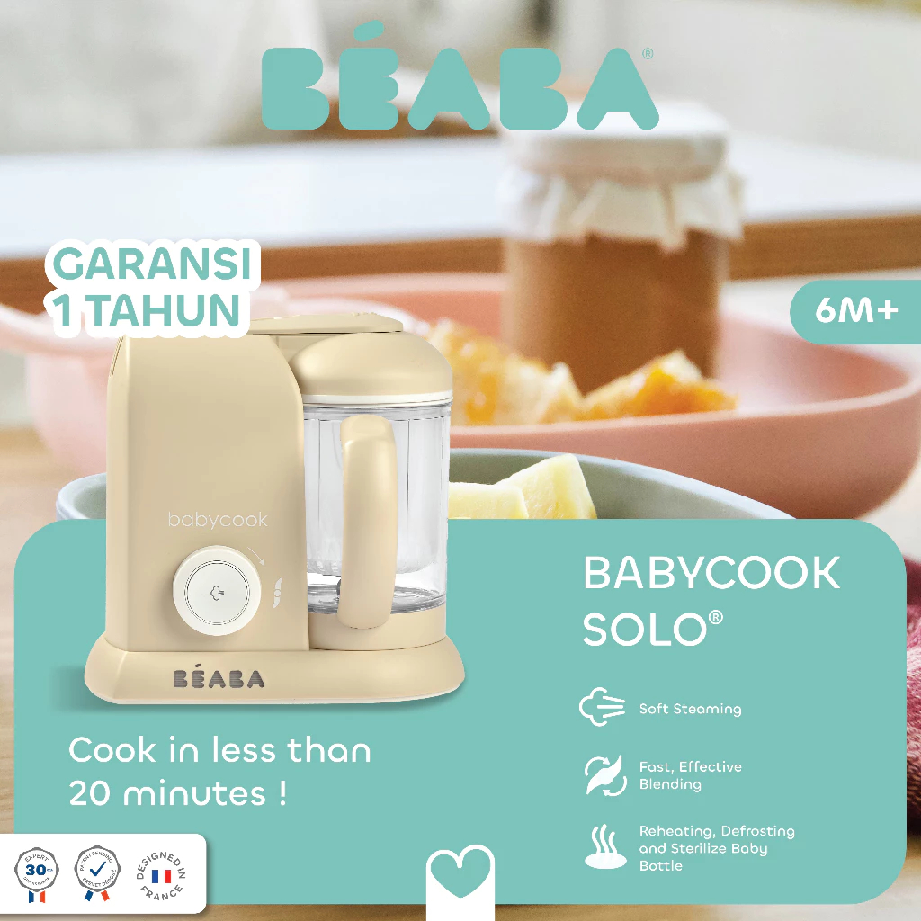 Beaba Babycook Solo - Mesin Memasak MPASI / Blender Makanan Bayi 6-in-1 Food Processor Ergonomis PRE