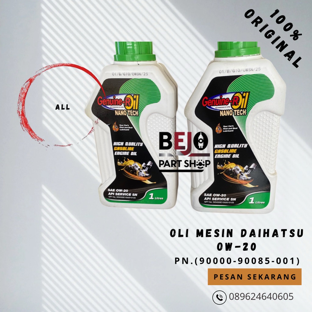 OLI MESIN DAIHATSU 0W-20 pn;(90000-90085-001)