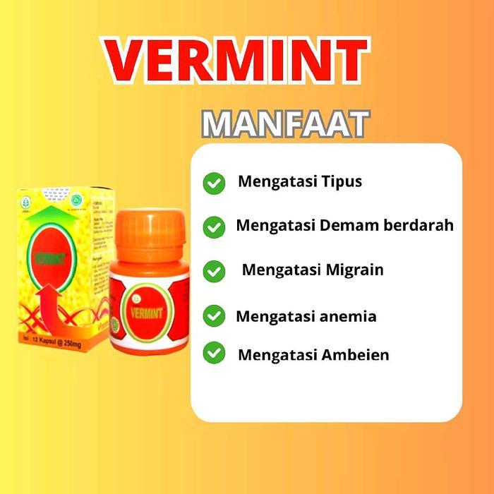 Vermint isi 12 Kapsul - Obat Tipes Extrak Cacing - 12 kapsul