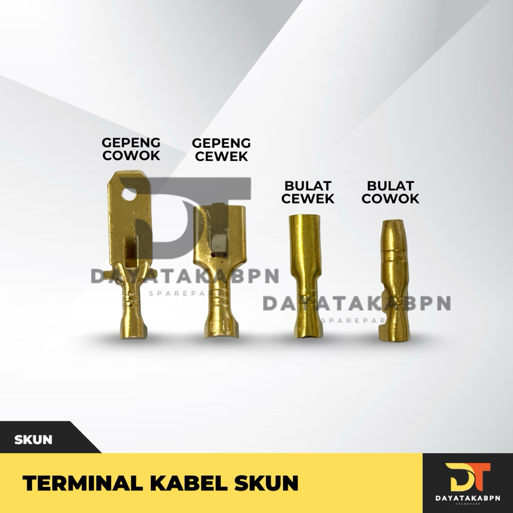 Terminal Skun Kabel Gepeng dan Bulat - Cowok Cewek / Male Female