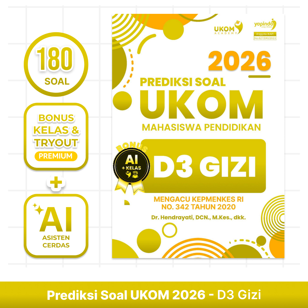 UKOM Academy Buku Prediksi Soal UKOM D3 Gizi  2026