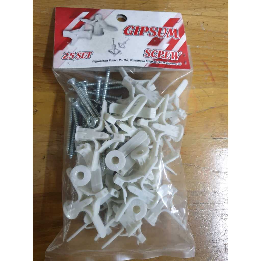 FISSER KUPU PANJANG 3.5CM +skrup GYPSUM RAM TOOGLE STEKER - Fischer 25 pcs