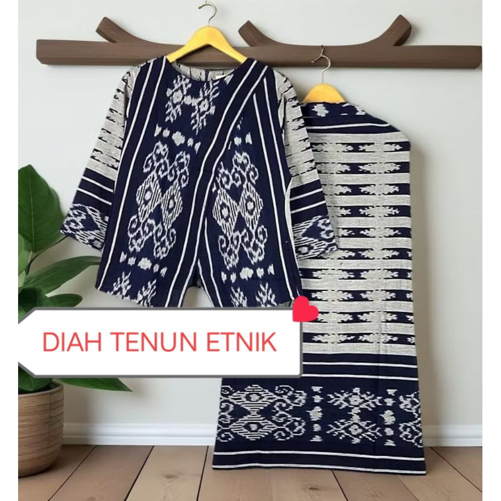 ONE SET BLOUSE ROK PANJANG TENUN WANITA ETNIK, BAJU MUSLIM, SET KEKINIAN