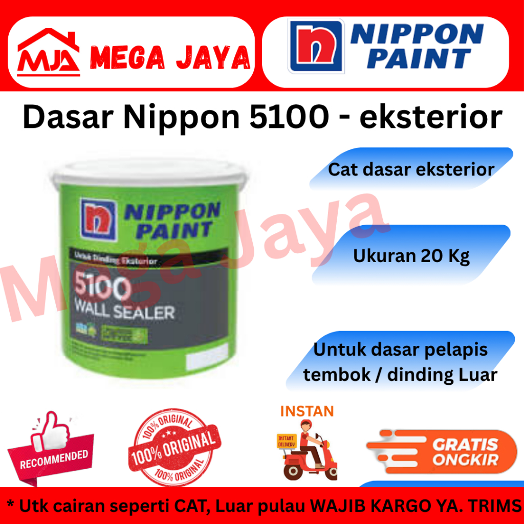 Nippon Paint 5100 Anti Alkali Wall Sealer (20 kg) | Cat Dasar Luar Eksterior | Sealer Exterior