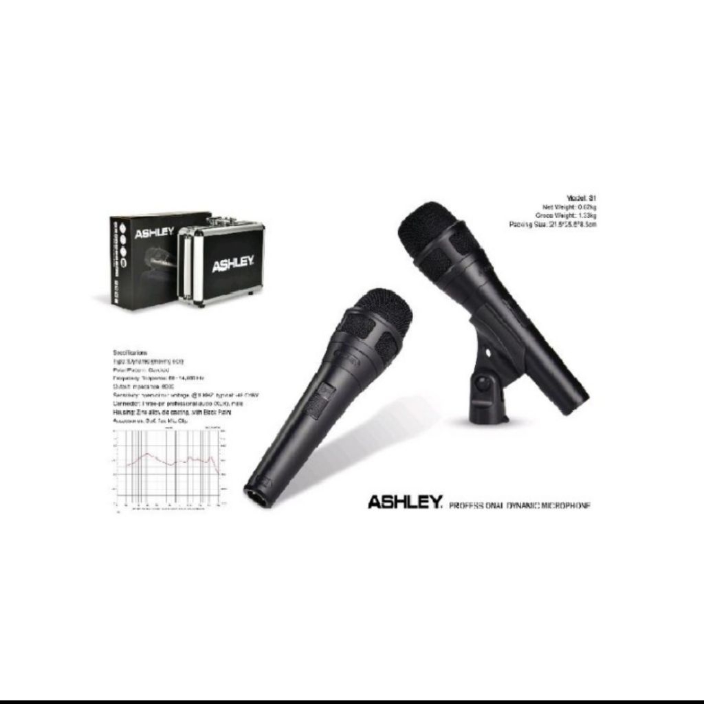 Mic profesional dynamic Ashley microphone original