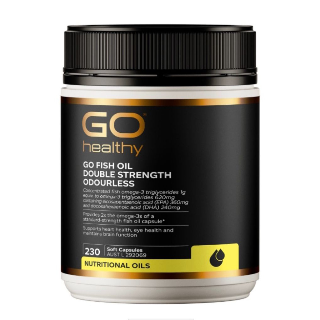 Go Healthy Fish Oil Double Strength Odourless 230 soft gel capsules