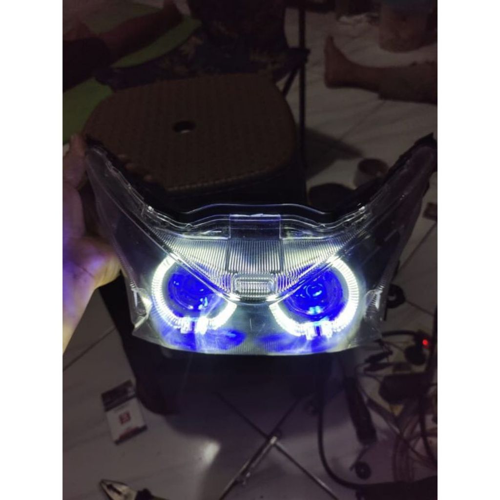 Lampu Reflektor Beat Deluxe 2024-2025 Gen 2 Custom Biled 2 Mata Full Set Reflektor Tinggal Pasang