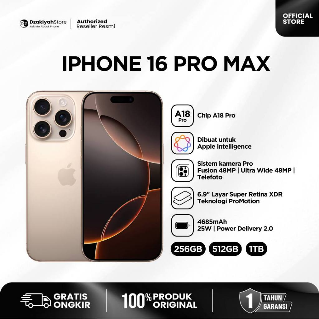 [DZAKIYAH STORE] IPHONE 16 PRO MAX NEW GARANSI RESMI