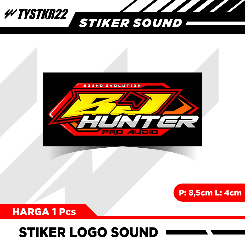 Stiker Sound BJ HUNTER - Bahan Vynil Susu Glossy (Anti Air) - HARGA SATUAN-