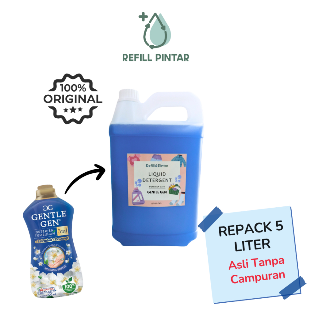 REPACK Liquid Detergent 5 LITER Deterjen Cair Gentle Gen, Rinso, Kispray Kasturi, Vanish