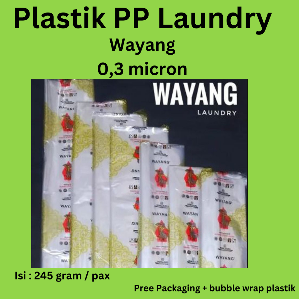 Plastik Laundry Kiloan PP Wayang Tebal Bening 0,3 micron plastik bening pp