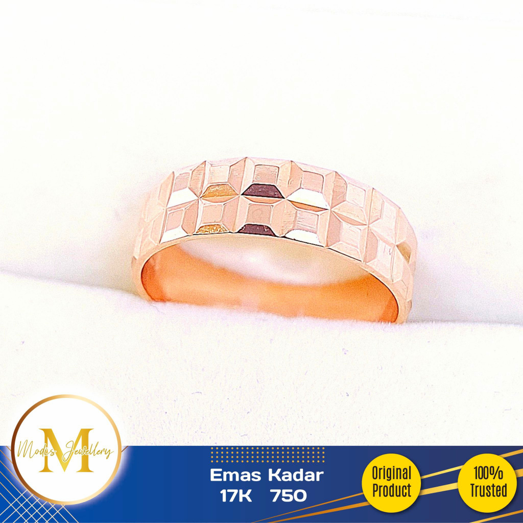 MODIS JEWELLERY - Cincin Double Choco Bar Rosegold - Emas 17k  750