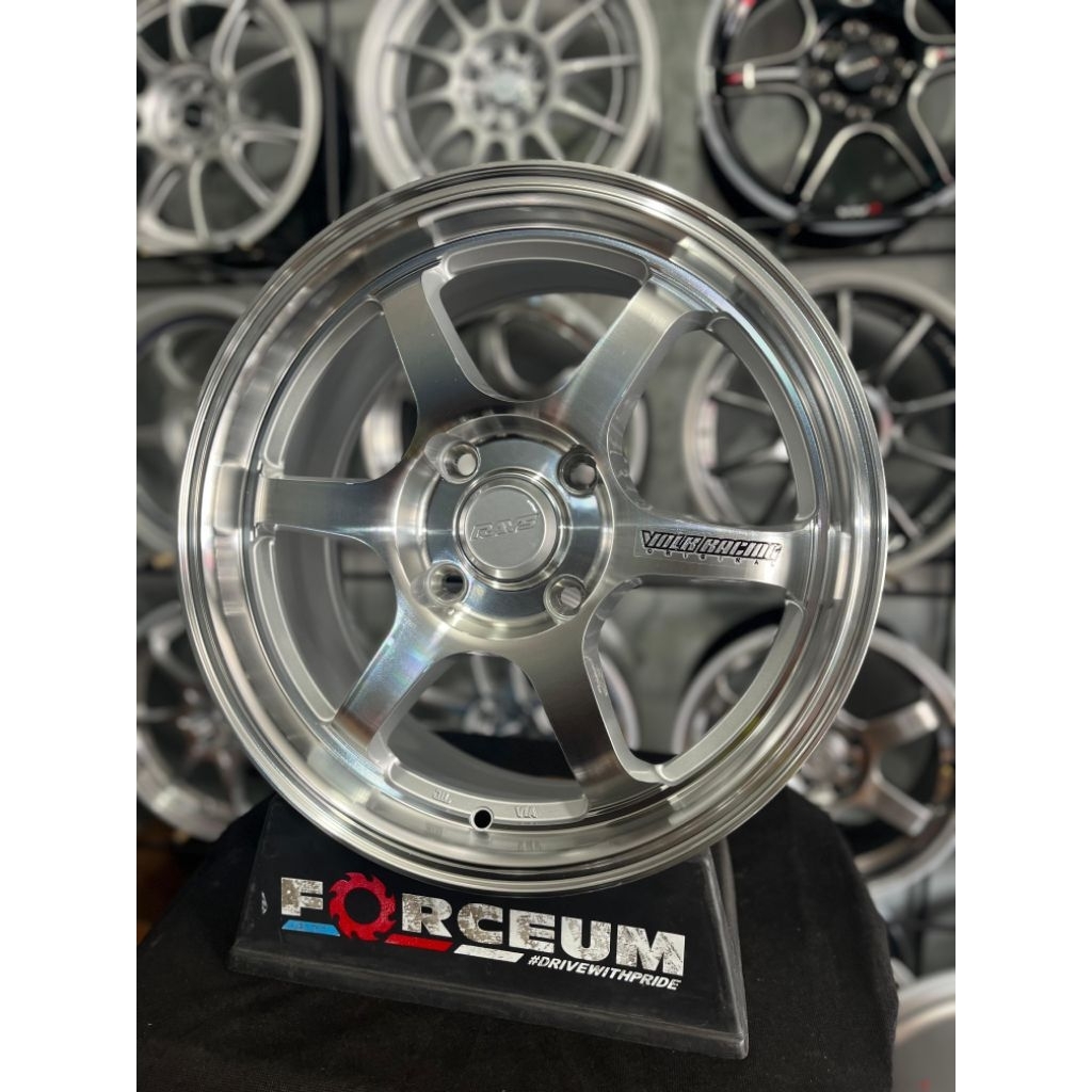 velg te37 r16 full polish pcd 4x114 lebar 7 et42 kondisi baru