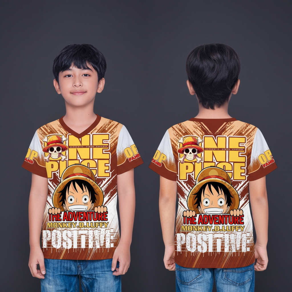BAJU JERSEY ANAK LAKI LAKI DAN PEREMPUAN STRAW HAT PIRATES ANIME ONE PIECE / BAJU OLAHRAGA UNISEX KE